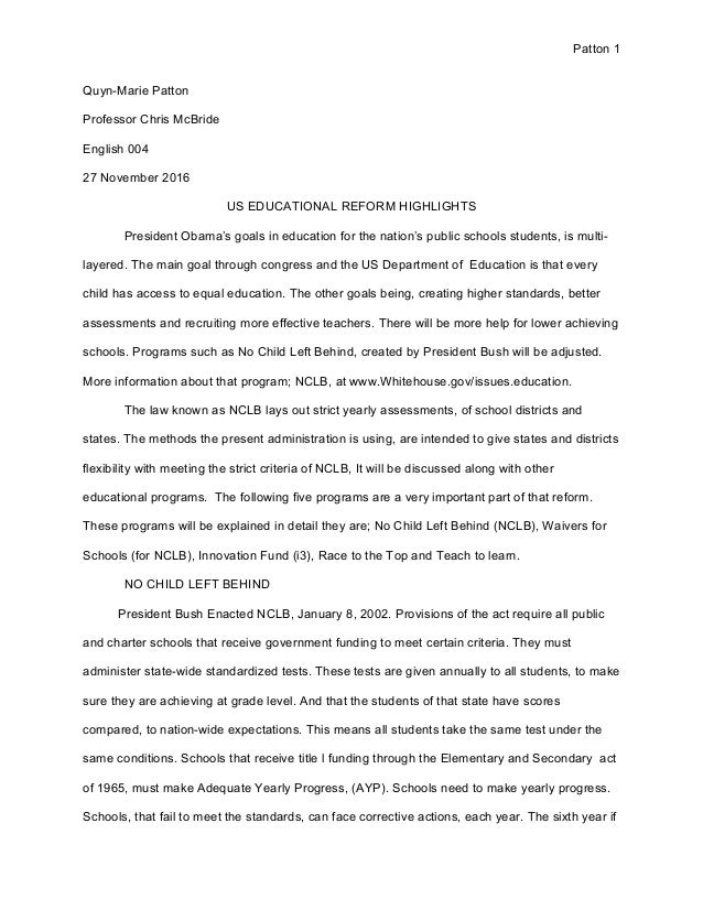 Реферат: Argumentative Essay Educational Reform Essay Research Paper